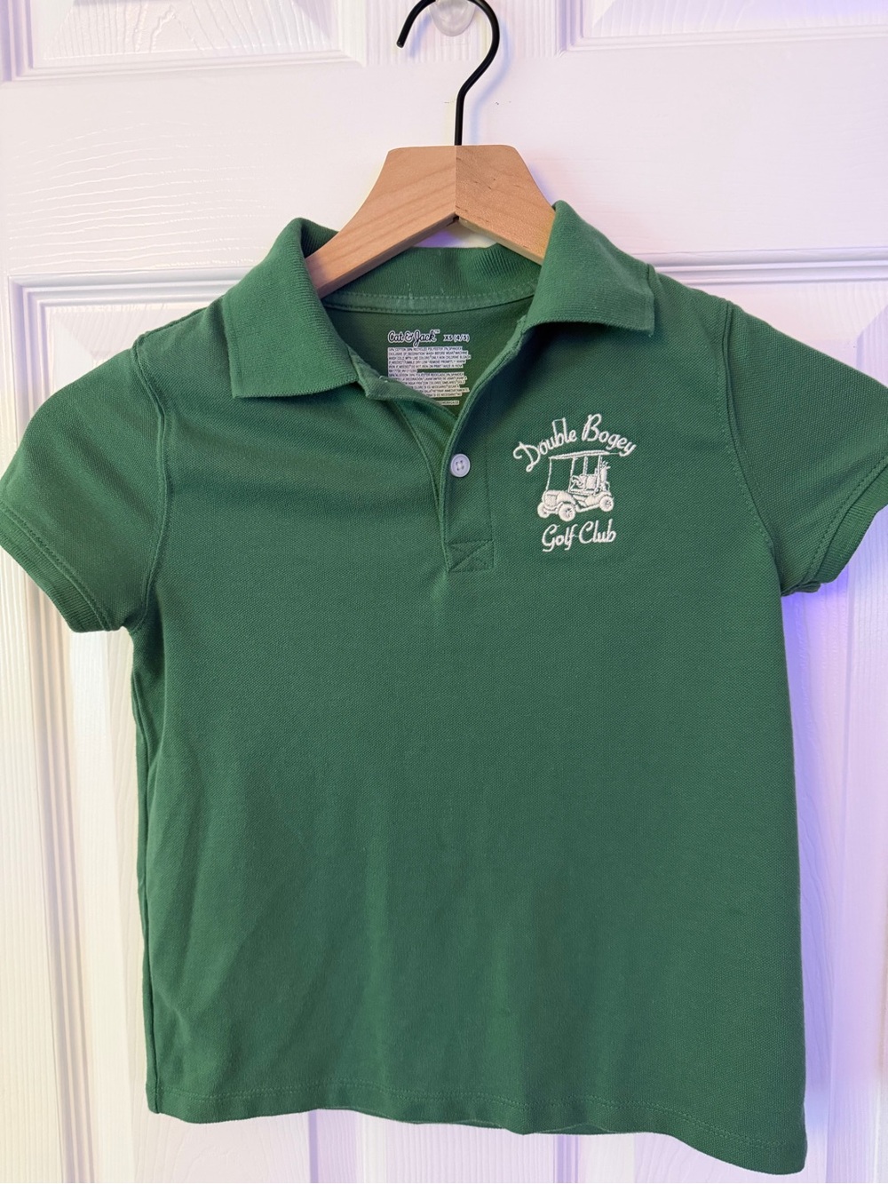 Cat & Jack Green Polo with Golf Cart Graphic